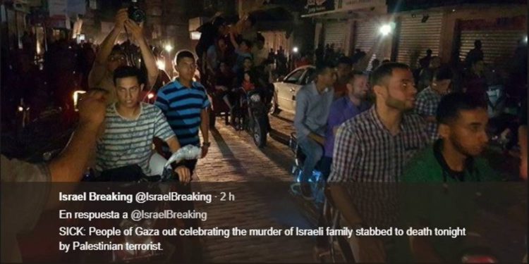 Felicidad en Gaza por el asesinato de tres civiles israelíes