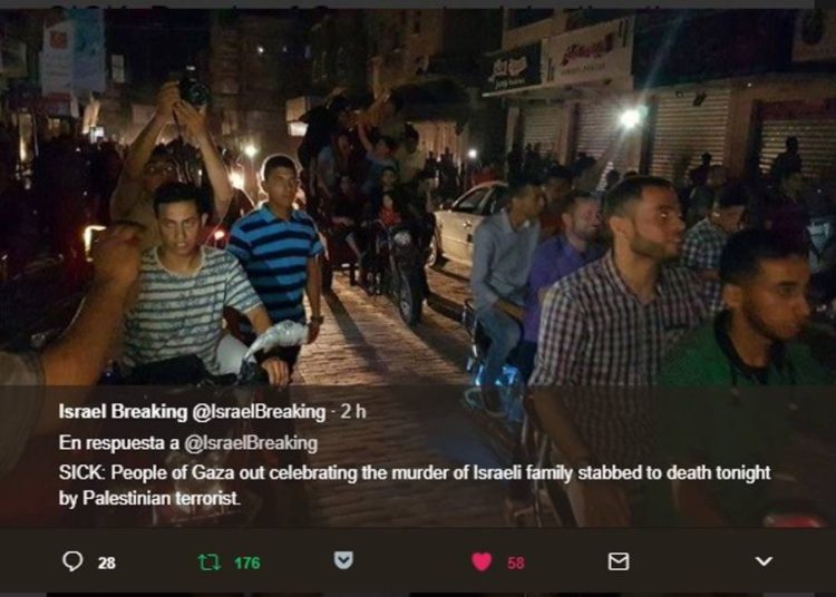 Felicidad en Gaza por el asesinato de tres civiles israelíes