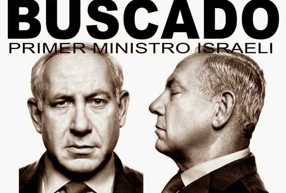 Afiches contra Netanyahu en Argentina
