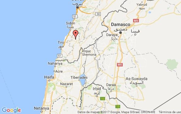 Mapa - Border Israel - Líbano