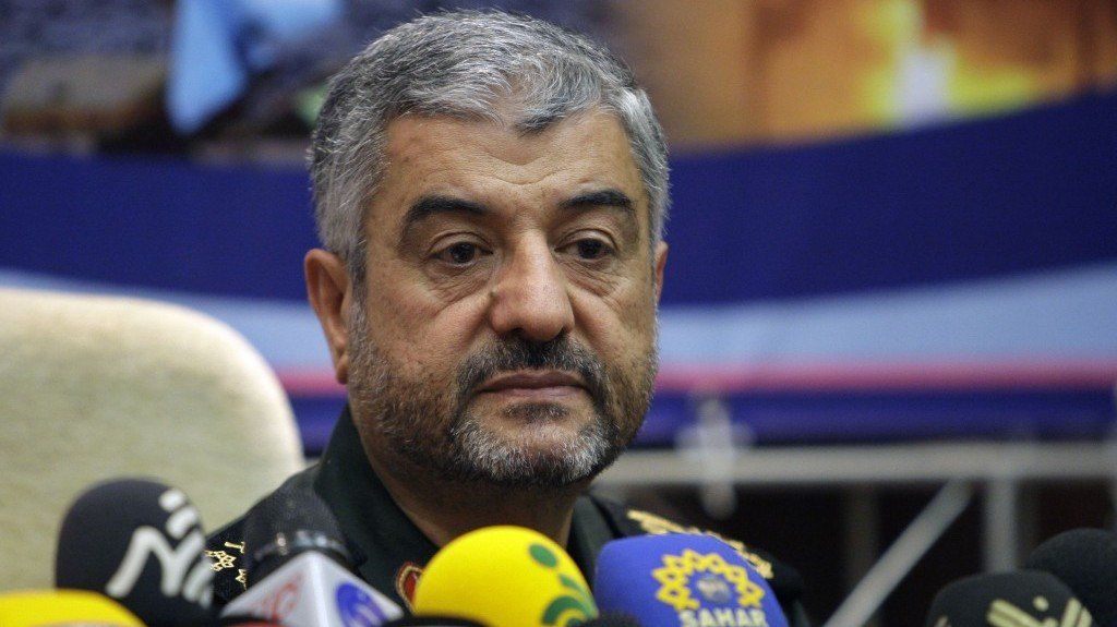 El comandante de la Guardia Revolucionaria de Irán, general Mohammad Ali Jafari, asiste a una conferencia de prensa en Teherán a principios de este mes (crédito de la foto: AP / Vahid Salemi)