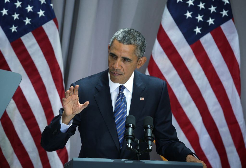 El presidente Barack Obama habla sobre el acuerdo nuclear de Irán en la American University en Washington, DC, 5 de agosto de 2015. (Alex Wong / Getty Images / vía GTA)