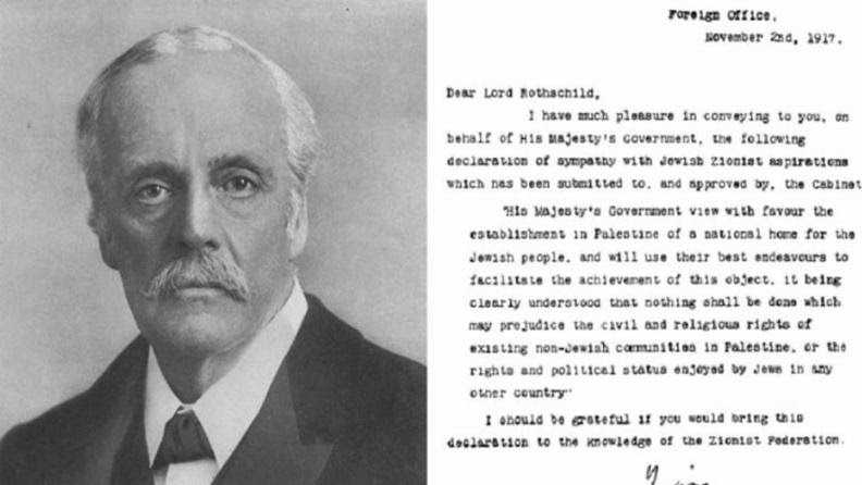 Lord Arthur Balfour y la Declaración Balfour (Commons de Wikimedia)