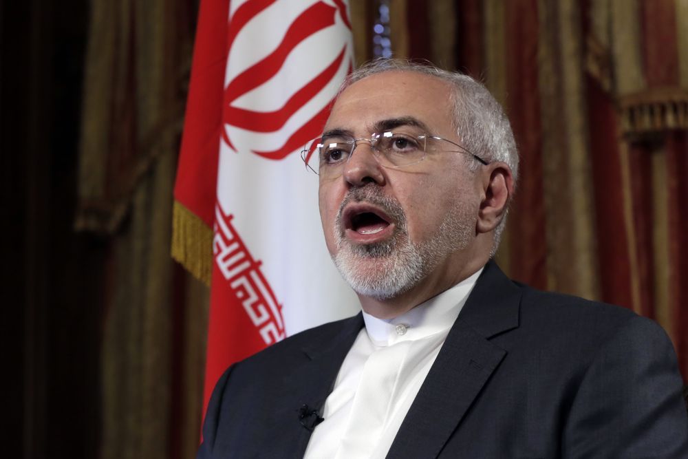 El ministro de Relaciones Exteriores, Mohammad Javad Zarif, de Irán, es entrevistado por la Associated Press en Nueva York, el 27 de septiembre de 2017. (AP / Richard Drew)