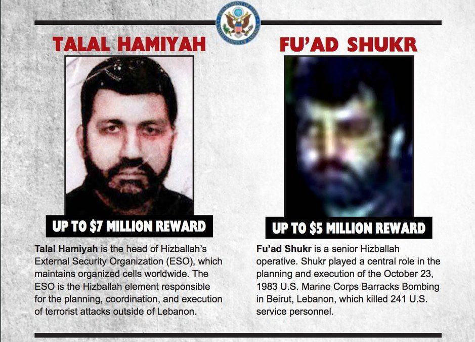 EEUU ofrece millones por dos de los principales agentes de Hezbolá