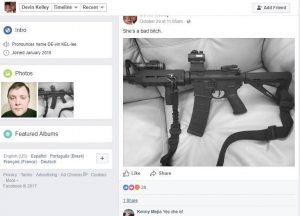 Recientemente publicó en Facebook una foto de su pistola AR-15.