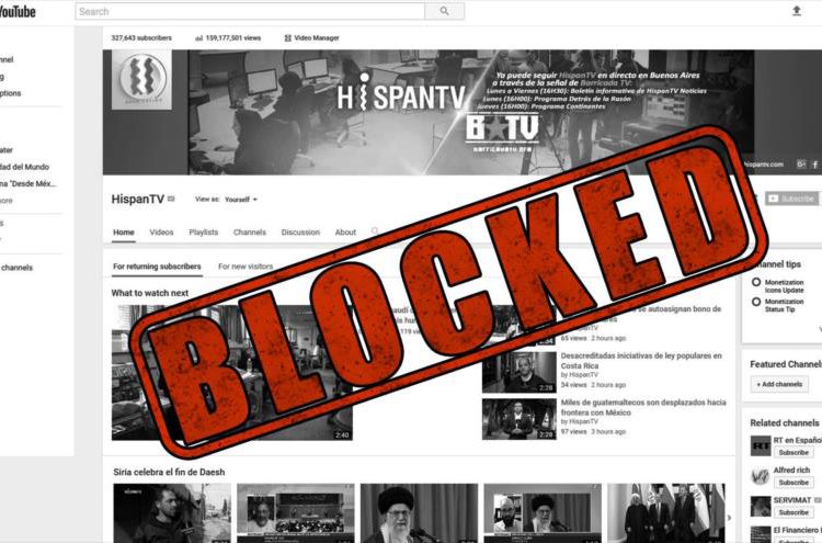 Google las cuentas de la cadena iraní en español HispanTV