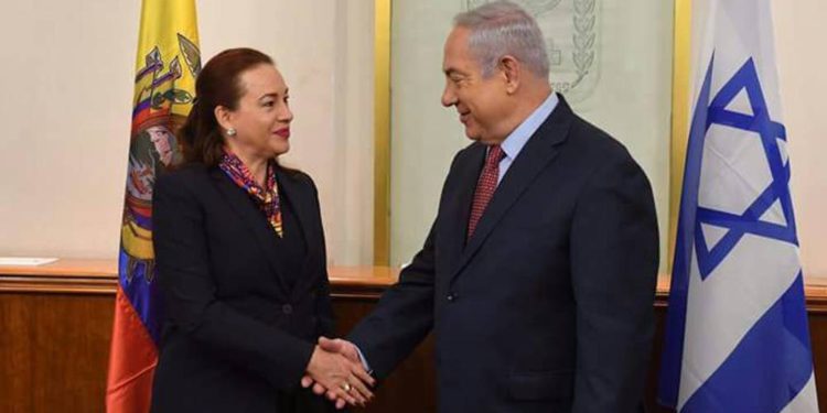 La canciller de Ecuador se reunió con Netanyahu en gira por Medio Oriente