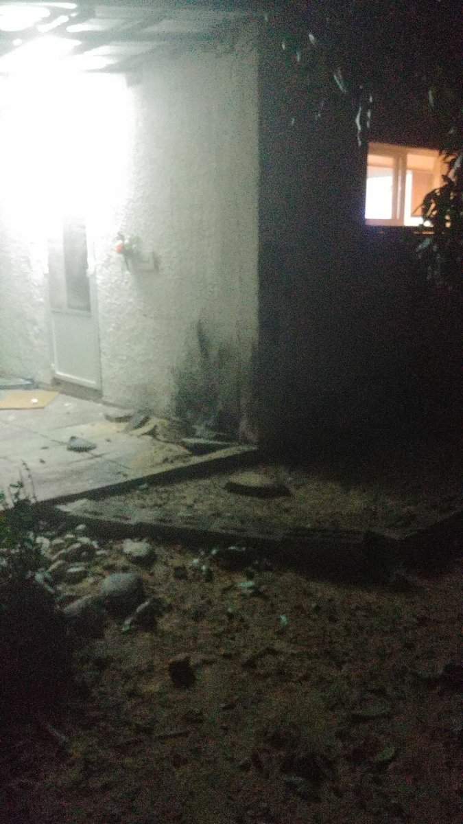 Casa israelí impactada por cohete desde Gaza el domingo 17/12/17