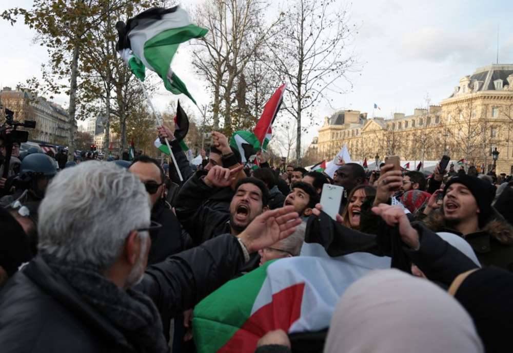 Protestas anti Israel en París un día antes de la visita de Netanyahu