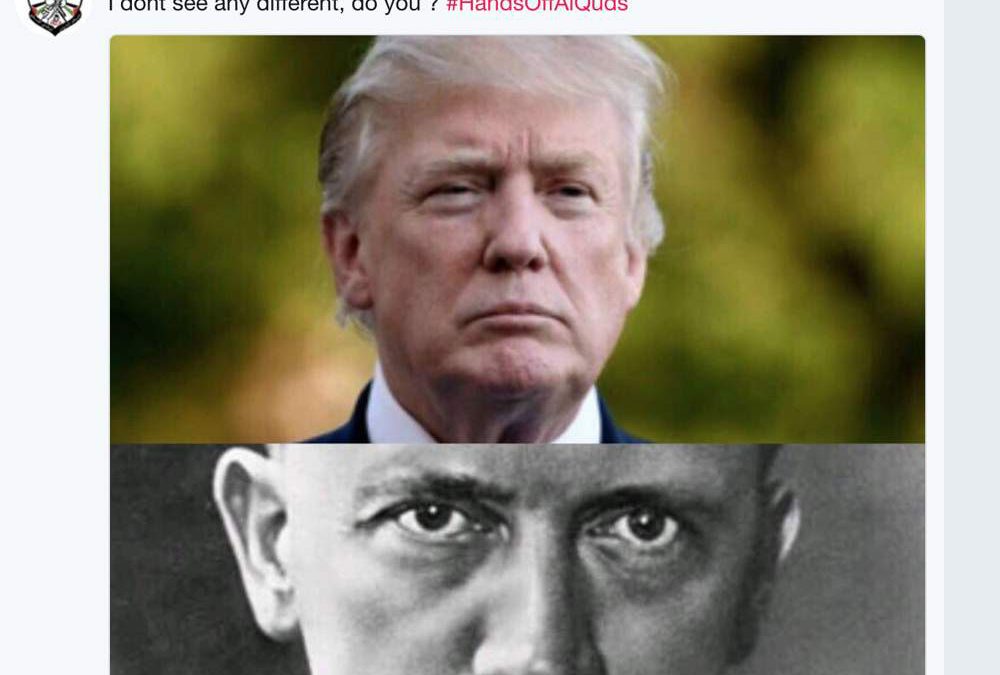 Twitter de Fatah compara a Trump con Hitler y a EE.UU con ISIS