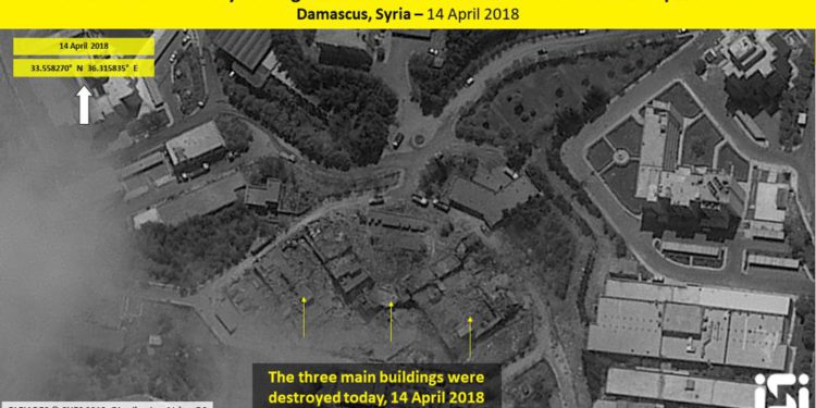 Imágenes satelitales revelan la destrucción del instituto de investigación de Assad después del ataque - Crédito: ImagesSat International