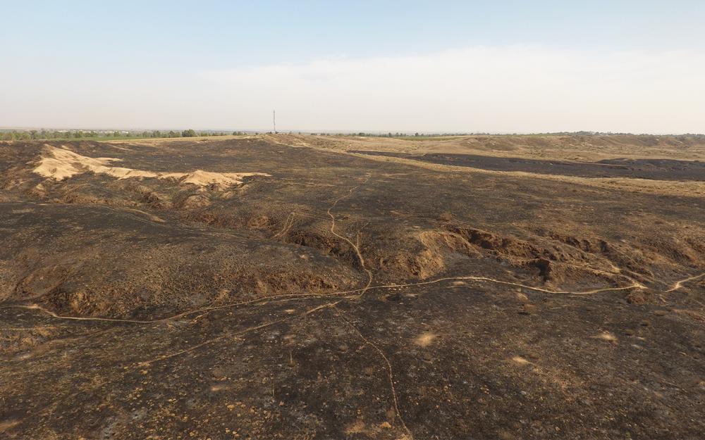 Las imágenes de los drones muestran la destrucción masiva causada por las cometas de fuego a la Reserva Natural Be'eri, adyacente a Gaza. (DRONEIMAGEBANK)