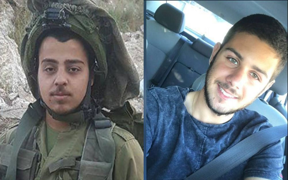 Sgt. Netanel Kahalani, izquierda, y Cpt. Ziv Daos, a la derecha, son identificados como los soldados asesinados en un ataque terrorista con embestidas de automóvil el 16 de marzo de 2018. (Cortesía)