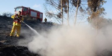Gran incendio provocado por cometa enviada desde Gaza estalla fuera del kibutz israelí