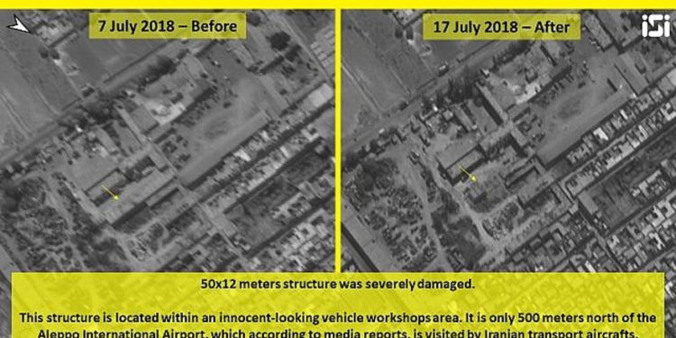 Imágenes de satélite muestran la construcción de supuesto ataque israelí contra base siria