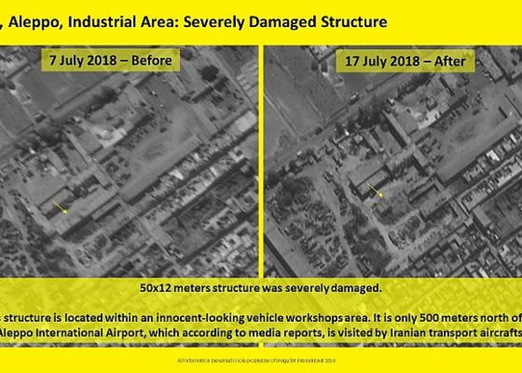 Imágenes de satélite muestran la construcción de supuesto ataque israelí contra base siria