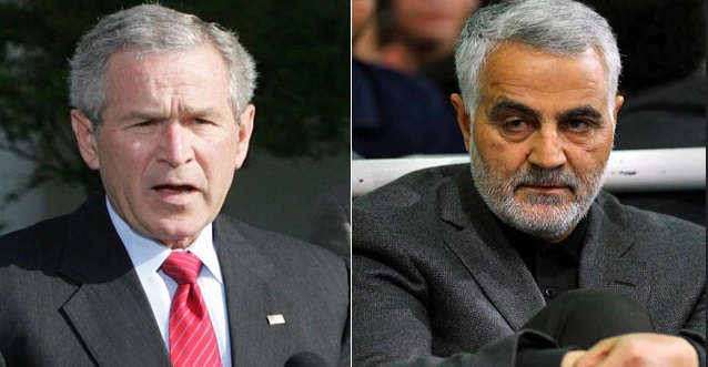 Soleimani y el ex presidente de los Estados Unidos George W. Bush (Foto: AP