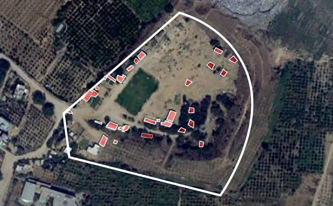 Una ilustración aérea de la sede del Batallón Hamás en Beit Lahia. (Portavoz de las FDI)