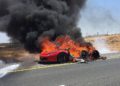 Ferrari estalla en llamas en carretera principal de Israel