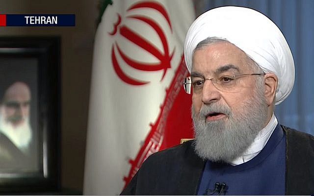 El presidente iraní Hassan Rouhani dando una entrevista el 6 de agosto de 2018 (Captura de pantalla: PRESS TV)