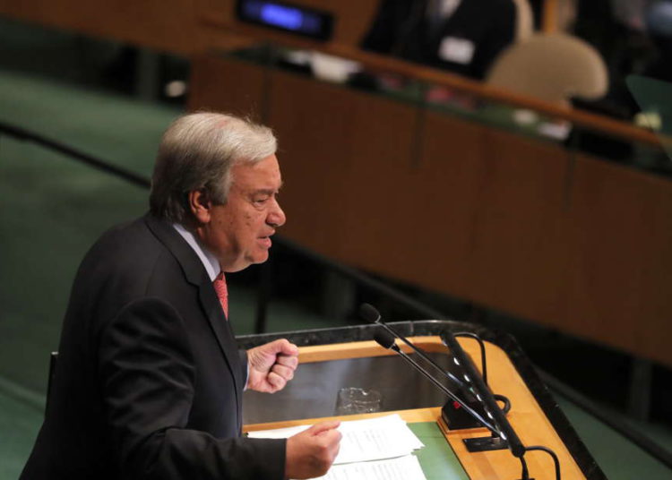 El Secretario General de las Naciones Unidas, Antonio Guterres, pronuncia el discurso de apertura en la 73ª sesión de la Asamblea General de las Naciones Unidas en la sede de la ONU en Nueva York, EE. UU., El 25 de septiembre de 2018. (Crédito de la foto: REUTERS / CAITLIN OCHS)