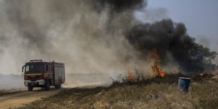 Bomberos combaten seis incendios provocados por globos de Gaza cerca de comunidades israelíes