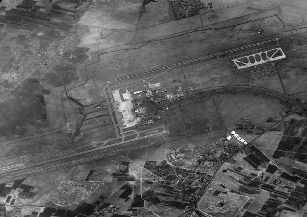 Una fotografía del aeropuerto internacional de Siria en Damasco tomada por el satélite espía Ofek 11 de Israel, que fue liberado por el Ministerio de Defensa el 17 de septiembre de 2018. (Ministerio de Defensa de Israel)