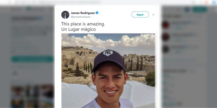 James Rodríguez desde Jerusalem borró bandera de Israel en Twitter