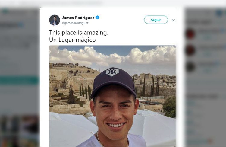 James Rodríguez desde Jerusalem borró bandera de Israel en Twitter
