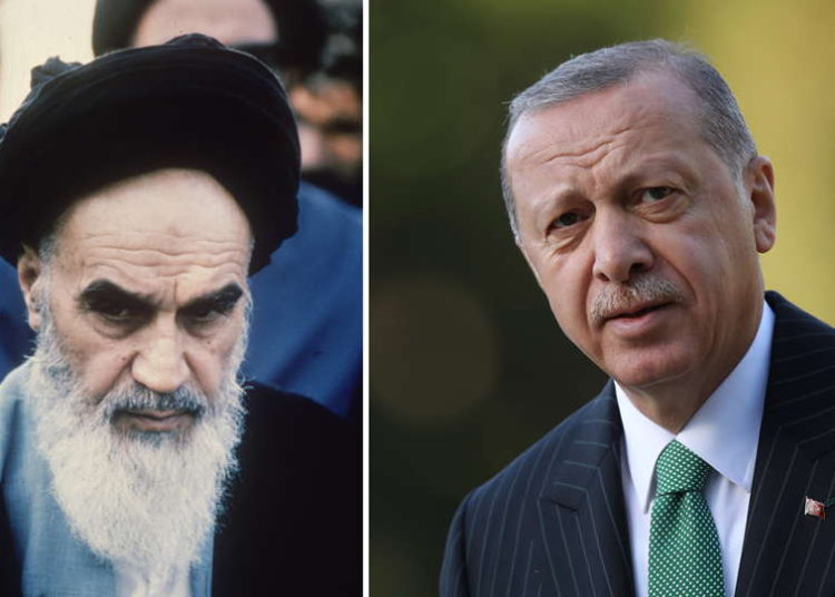 El ayatolá Ruhollah Jomeini de Irán (izquierda) en 1978 y el presidente de Turquía, Recep Tayyip Erdogan en 2018. (Fuentes de imagen: Khomeini - Hulton Archive / Getty Images; Erdogan - Sean Gallup / Getty Images)