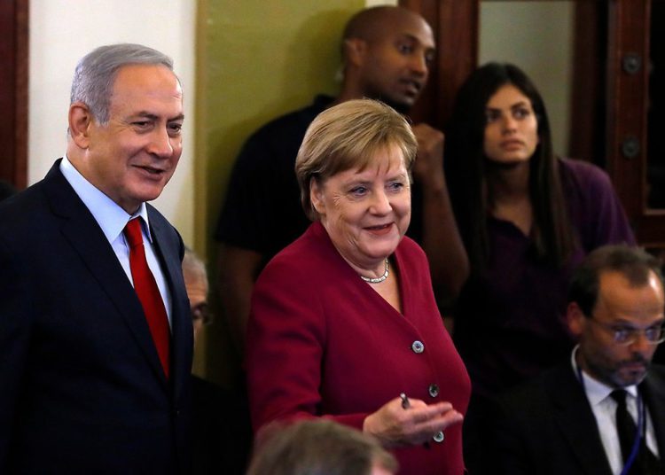 Merkel y Netanyahu en la conferencia de prensa (Foto: AFP)