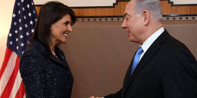 Netanyahu: “agradezco a Nikki Haley por su lucha inflexible contra la hipocresía de la ONU” Haim Zach/GPO.