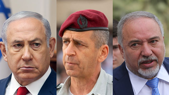 Netanyahu; Kohavi; Lieberman (Foto: AP, Portavoz de las FDI)