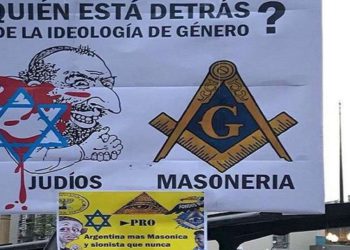 Carteles antisemitas en marcha “Con mis hijos de te metas” en Argentina