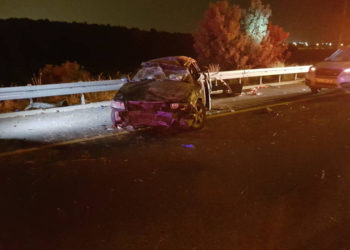 Accidente automovilístico de la autopista 6, 7 de diciembre de 2018. (Crédito de la foto: MAGEN DAVID ADOM)