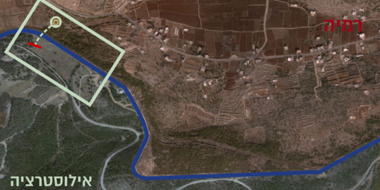 Mapa IDF de la ubicación del cuarto túnel de Hezbollah. (Crédito de la foto: IDF SPOKESPERSON'S UNIT)