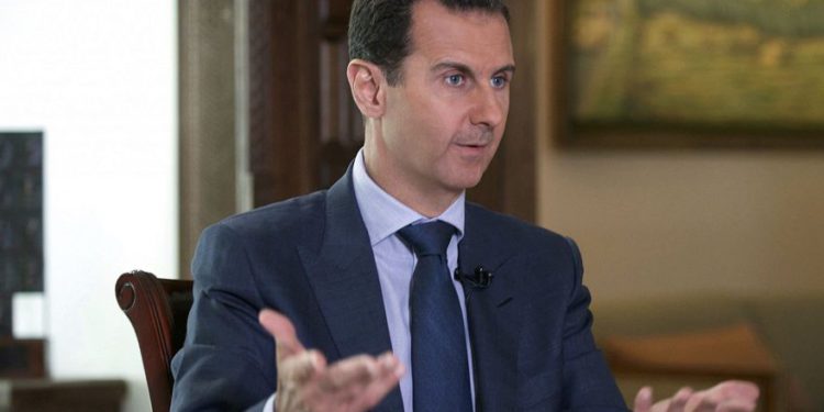 El presidente sirio Bashar Assad en una entrevista de AP en el palacio presidencial en Damasco, Siria, septiembre de 2016. (Presidencia siria a través de AP)