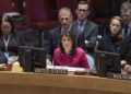 La embajadora de los Estados Unidos ante la ONU, Nikki Haley, habla en una reunión del Consejo de Seguridad de la ONU sobre el Medio Oriente el 19 de noviembre de 2018. (ONU / Rick Bajornas)