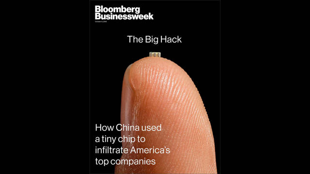 La portada de Bloomberg, que investigó este caso de ciberespionaje chino que involucró el uso de microchips.