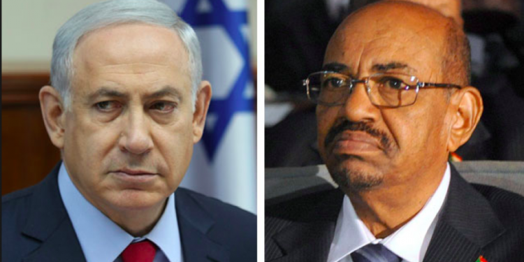 El primer ministro israelí, Benjamin Netanyahu, y el presidente sudanés, Omar al-Bashir. Crédito: captura de pantalla.