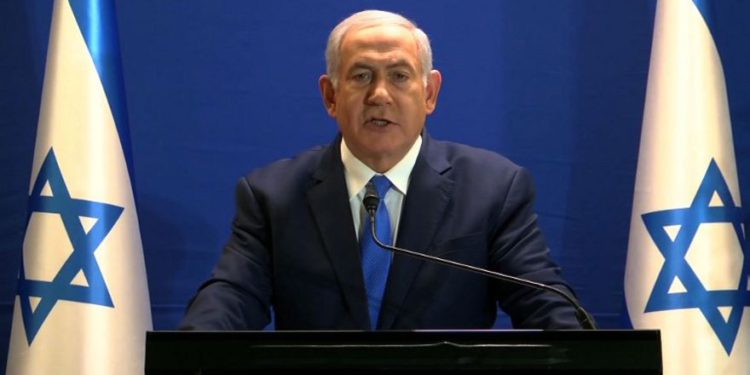 El 7 de enero de 2019, el primer ministro israelí, Benjamin Netanyahu, emitió una declaración en vivo en la Residencia del primer ministro en Jerusalén (video para capturar imágenes, publicado por el Likud / AFP)