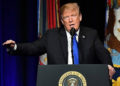 El presidente de los Estados Unidos, Donald Trump, habla durante el anuncio de la Revisión de Defensa de Misiles en el Pentágono en Washington, DC, el 17 de enero de 2019 (MANDEL NGAN / AFP)