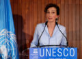 UNESCO Director-General Audrey Azoulay. (photo credit: PHILIPPE WOJAZER / REUTERS)
