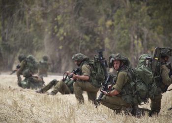 Los soldados de las Fuerzas de Defensa de Israel entrenan en un campo cerca de la frontera con Gaza en el sur de Israel el 22 de julio de 2014. Crédito: Hadas Parush / Flash90