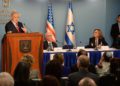 El primer ministro israelí, Benjamin Netanyahu, se dirige a los líderes en Jerusalén del Comité de Asuntos Públicos de Israel en Estados Unidos. Crédito: Haim Zach / GPO.