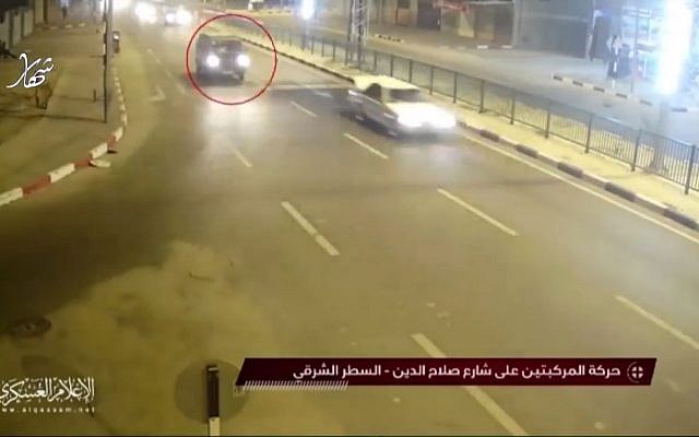 Un vehículo comercial en Gaza, Hamás, dijo que fue utilizado en una operación especial el 11 de noviembre de 2018 que salió mal. Captura de pantalla