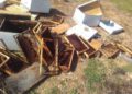Algunas de las colmenas de Yinon Arkin, que fueron robadas de su panal y destruidas | Foto: Yinon Arkin