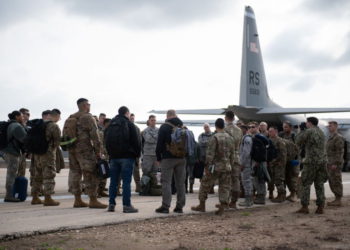 Soldados del Ejército de EE. UU. Llegan a Israel para los preparativos del simulacro anual Juniper Falcon de 2019 (Crédito de la foto: IDF SPOKESPERSON'S UNIT)