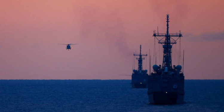 Fragatas turcas en el mar Egeo, como parte de los ejercicios militares 'Patria Azul 2019', el 27 de febrero de 2019. Mustafa Ciftci / Anadolu Agency / Gettyimages.ru